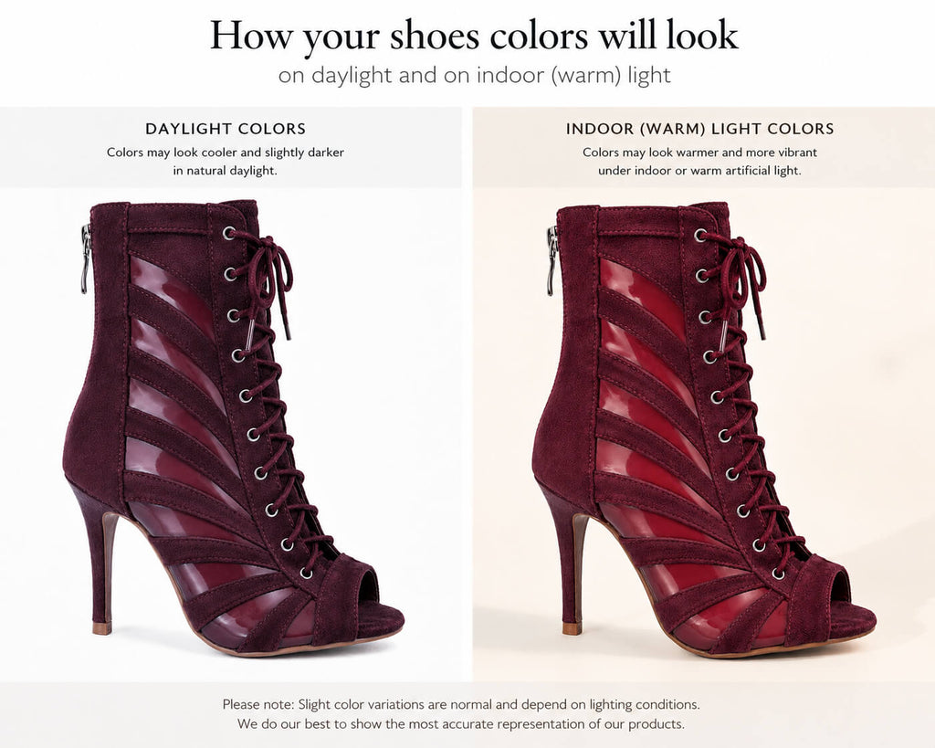 Ankle-Boots Butterfly Suede-Latex - Burgundy