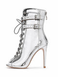 Ankle-Boots Latex Silver
