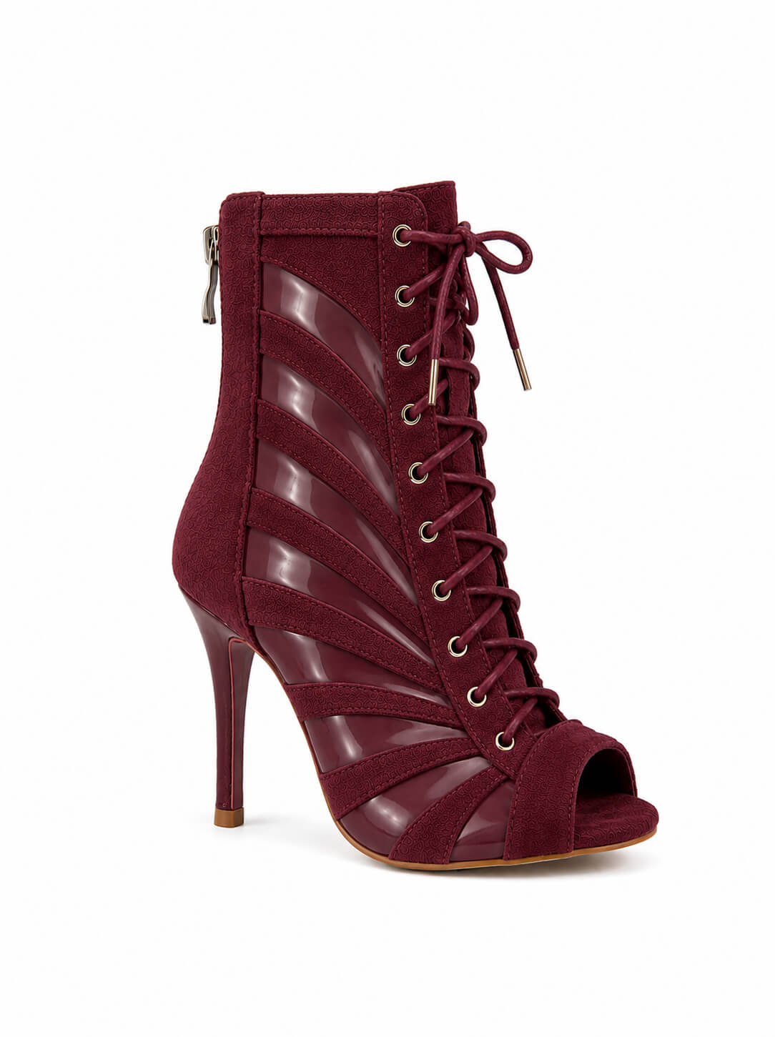 Ankle-Boots Butterfly Suede-Latex - Beige