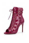 Ankle-Boots Line-Mesh Burgundy