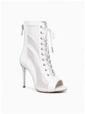 Ankle-Boots SILVER-HEEL PU-Leather White
