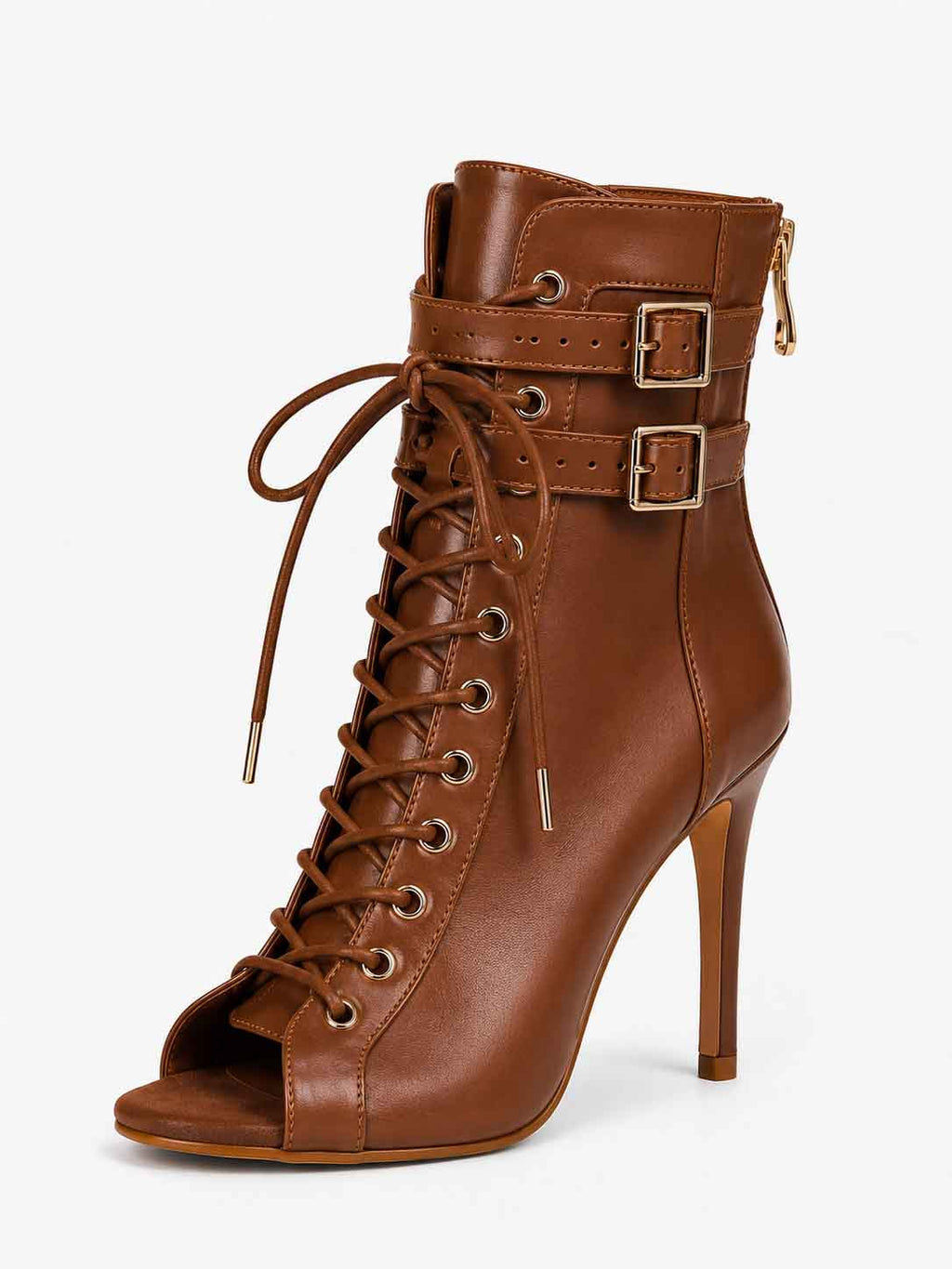 Ankle-Boots PU-Leather Brown