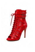 Ankle-Boots Line-Mesh Red