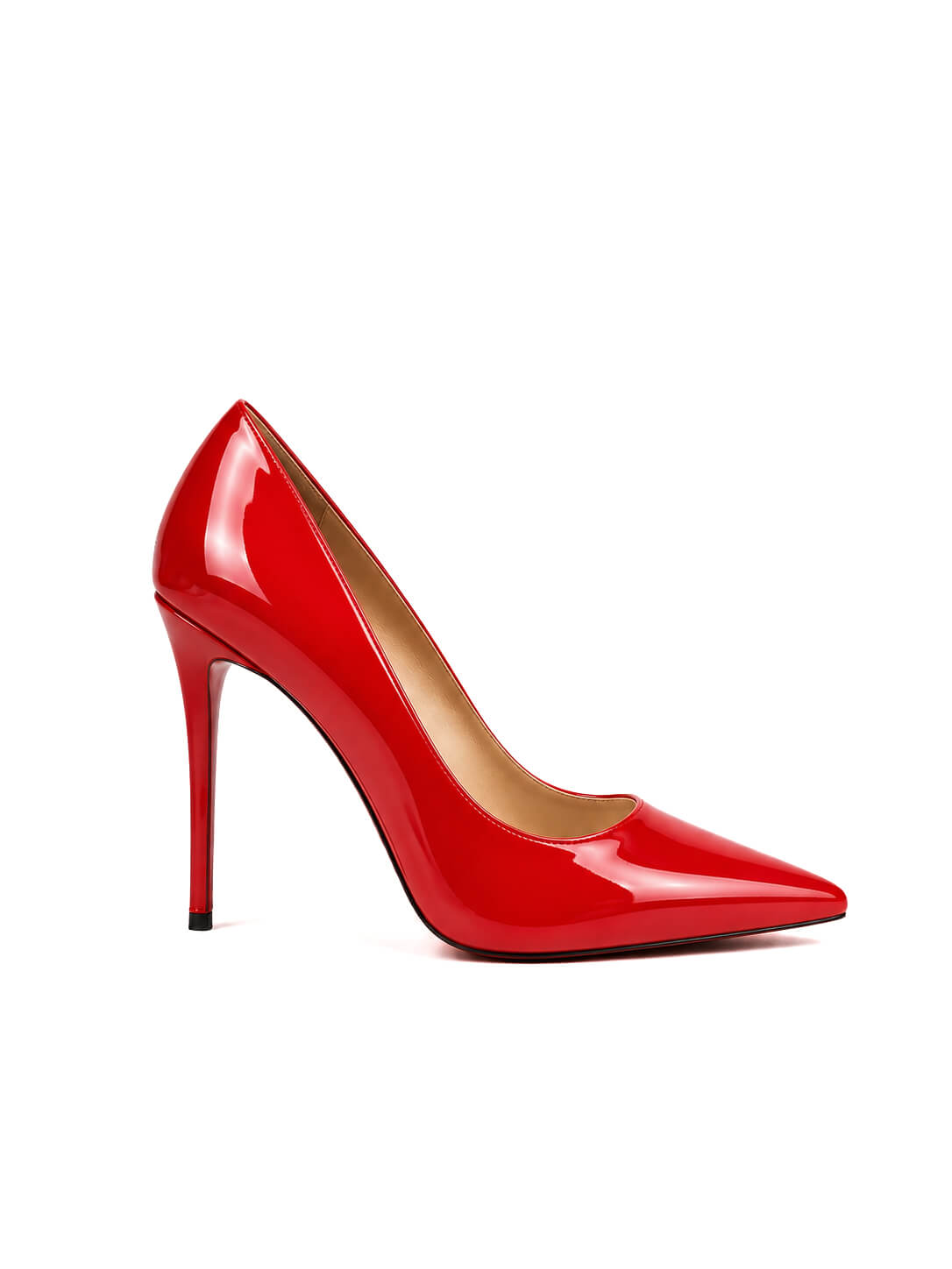 Pump Heels - PU-Leather-Latex-Red