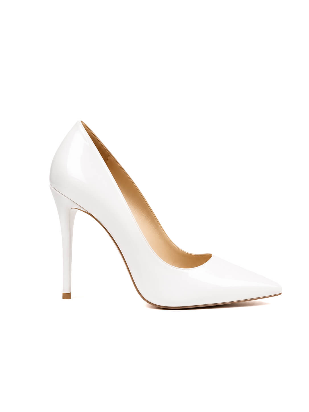 Pump Heels - PU-Leather-Latex-White