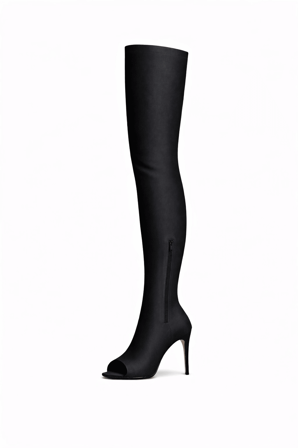 Over-Knee Elastic Boots Side-Laces - Black
