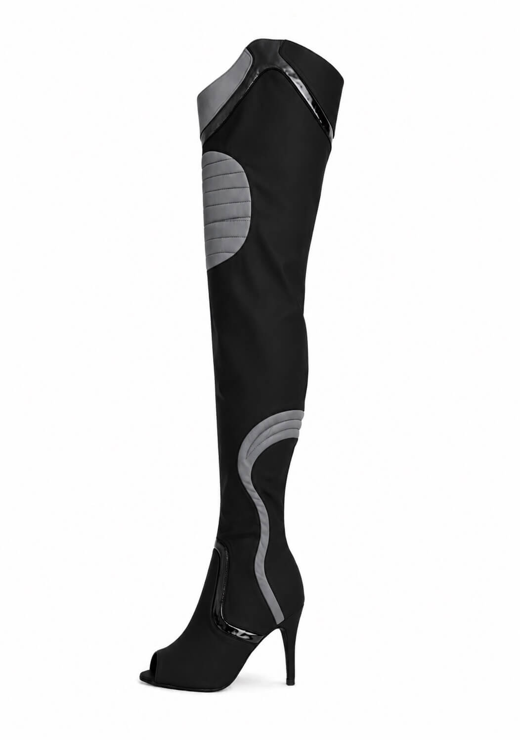 KNEE-PAD Elastic-Fabric Boots Grey-Pink