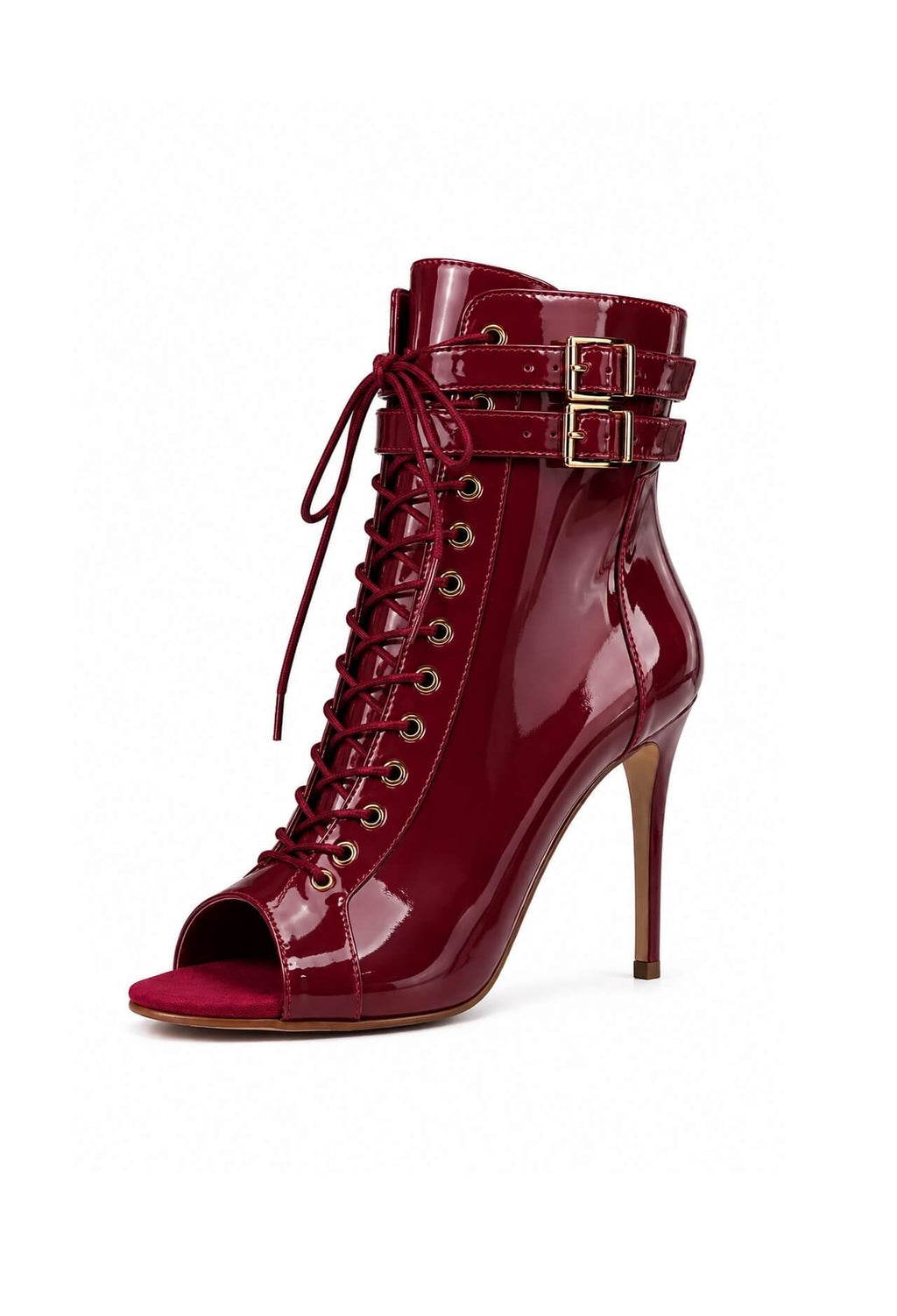 Ankle-Boots Latex Burgundy