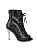 Ankle-Boots SILVER-HEEL PU-Leather Black